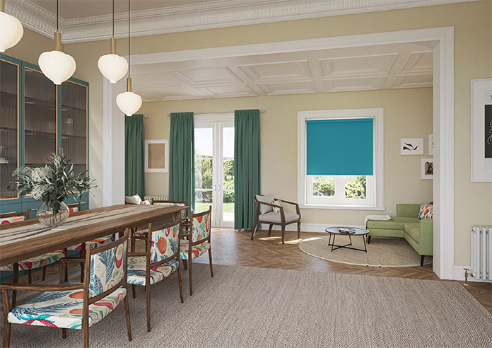 Palermo (Blackout), Teal Blue - Roller Blind - Image 7